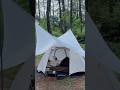 Heavy rain outside, a warm tent inside. the perfect ASMR moment. #solocamping #campingrain