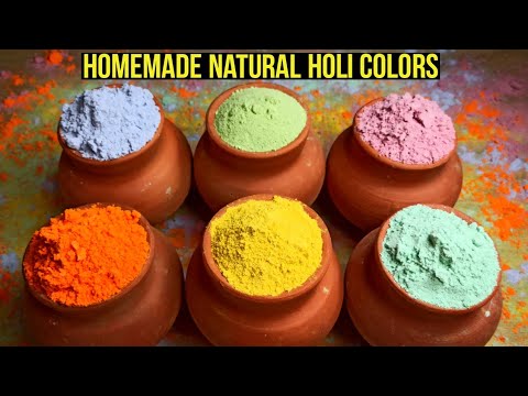 Holi DIY Organic Natural Powder Colors at Home  How to Make Eco Friendly Holi Colours