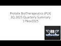 Protalix Biotherapeutics PLX 3Q 2025 Quarterly Summary 17Nov2025