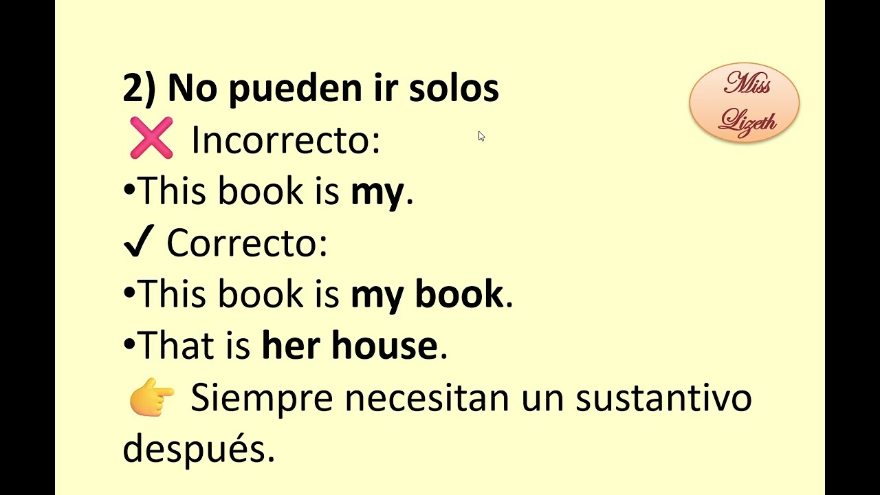 POSSESIVE ADJECTIVES - adjetivos posesivos (CLASE 5)