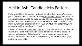Finance Heaven Technical Analysis Masterclass Part 8-- HeikenAshi Candlestick Pattern
