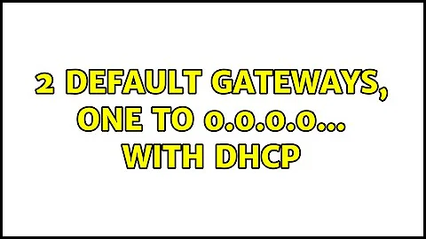 2 default gateways, one to 0.0.0.0... with DHCP