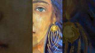 EVA/ óleo sobre tela/ hoja de oro/ 2025/ Obra final de Eva en el paraíso #arte #art #gold #painting