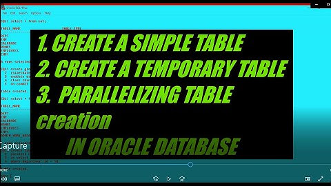 Create a simple/Temporary/Parallelizing table  in Oracle database SQL/Oracle DBA by Sami