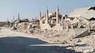 آثار الدمار في بلدة ركايا سجنة المدمرة