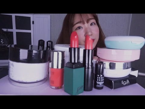 [미니유 한국어 ASMR] 연두콩님이 보내주신 선물개봉!!│여러가지 화장품들 소개하기│Make-up show and tell