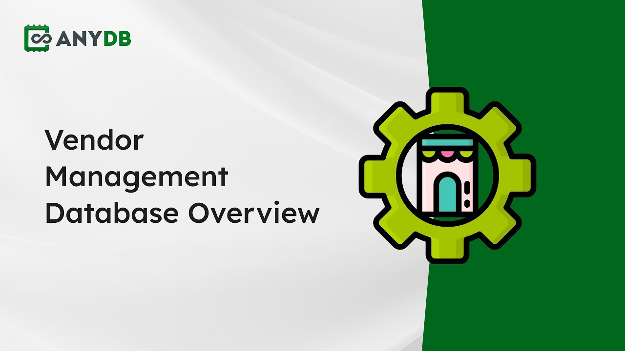 Vendor Management Database Overview - YouTube