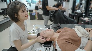 Cute young girl | Relaxing face very well, shampoo in Da Nang, Vietnam Barber Shop GIRL FULL VERSION