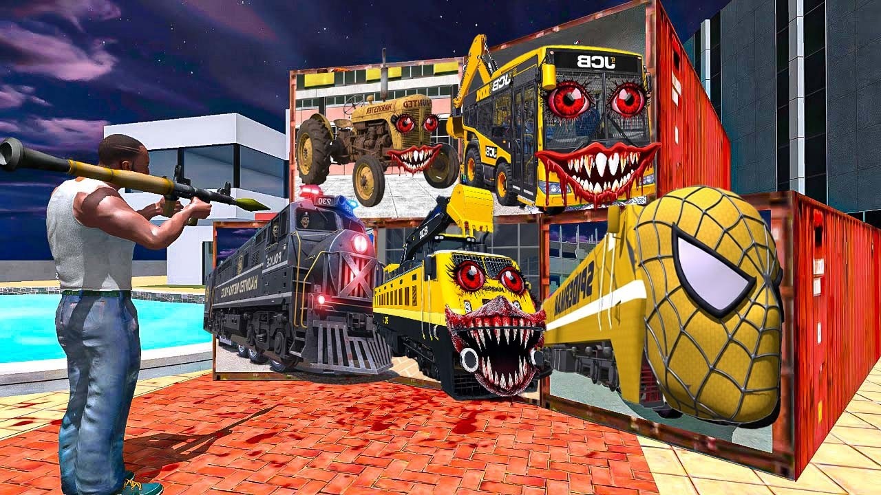 Franklin Found Horror JCB Train Mystery Container in Indian Bikes Driving 3d