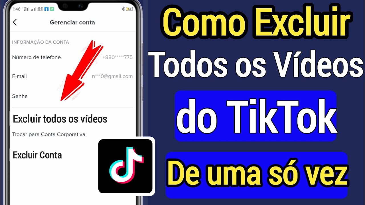 Como excluir todos os seus vídeos no TikTok || Como excluir todos os ...
