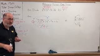 3.3.2 Dividing Polynomials; Remainder and Factor Theorems – Long Division