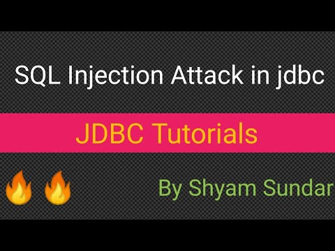 SQL Injection Attack in jdbc || Shyam Sundar - YouTube