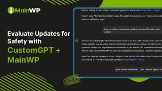 Using Custom GPT to Analyze Plugin Update Safety via MainWP REST API