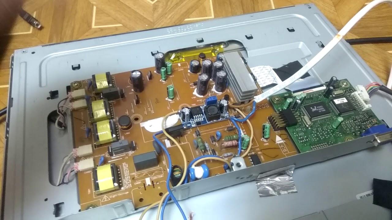 Монитор BQ -Q7T4 ремонт и переделка на 12 вольт часть 1