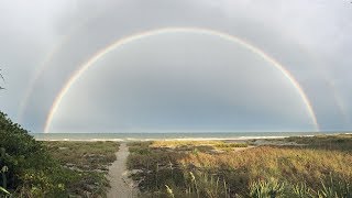 Beautiful Double Rainbow Over Cocoa Beach in 4k Ultra HD