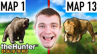 I Hunted an Animal on EVERY SINGLE MAP in Hunter Call of the Wild!