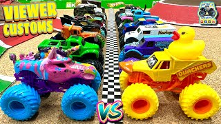 Toy Diecast Monster Truck Racing Tournament | VIEWER CUSTOMS designed \& painted by our fans! RACE #1