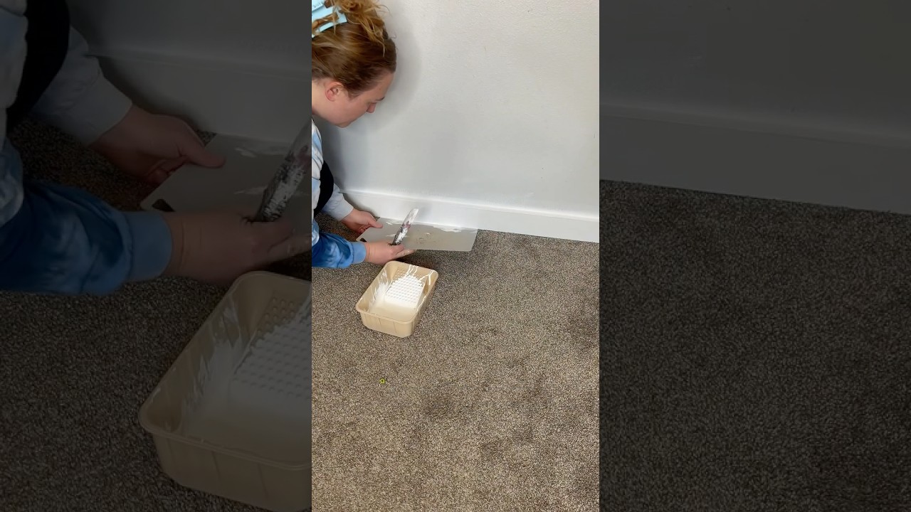Repainting and Touching up baseboards on carpet without removing them