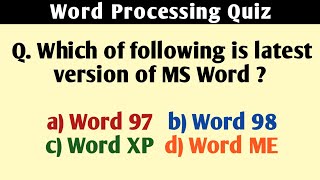 Word Processing Quiz | Computer Science Quiz | Knowledge Enhancer Quizzes screenshot 4