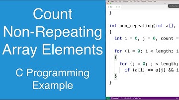 Count Non-Repeating Array Elements | C Programming Example