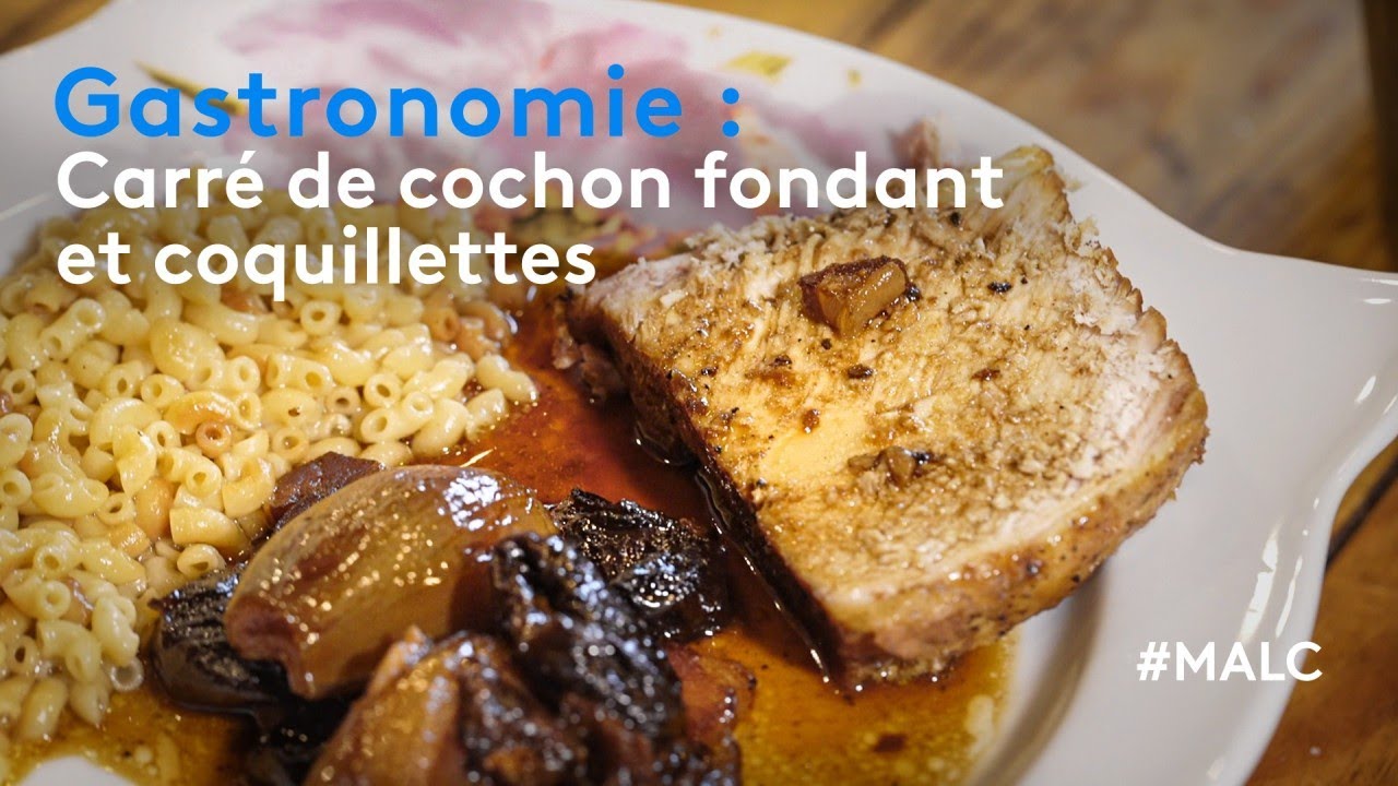 Gastronomie : carré de cochon fondant et coquillettes
