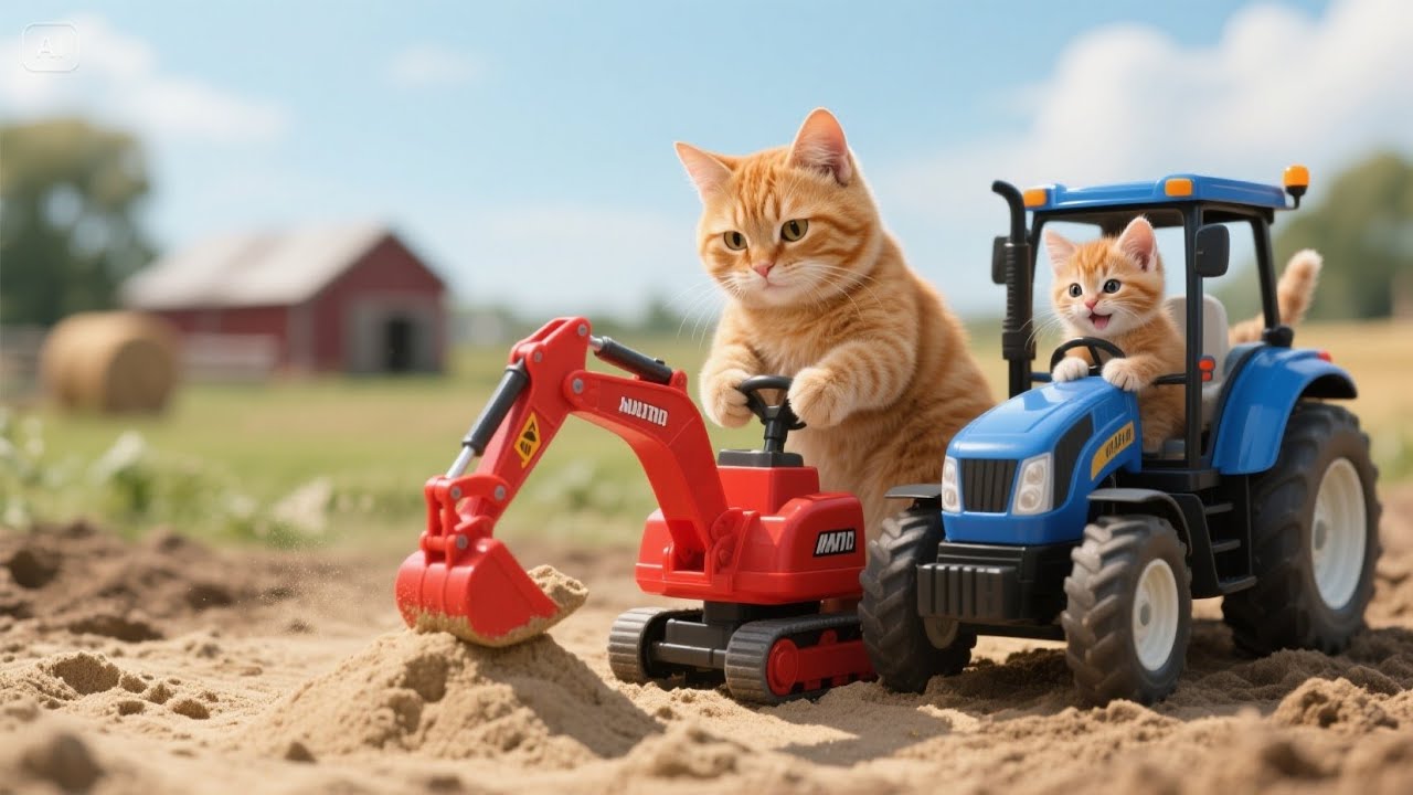 Realistic Ginger Cat & Kitten Farm Adventure 🚜🐾 | Heartwarming mama cat story
