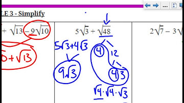 11.2 Video Notes - Simplifying Radicals