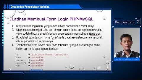 Pertemuan 9 - Desain dan Pengelolaan Web - (Part 3) Membuat CRUD Sederhana PHP - MySQL
