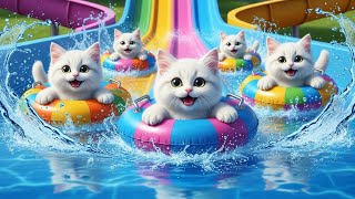 Funny Baby Cats Water Slide Challenge! 😂💦||Super Cute Cats Tubing on Water Slide 🐱✨|| Pumga catstory