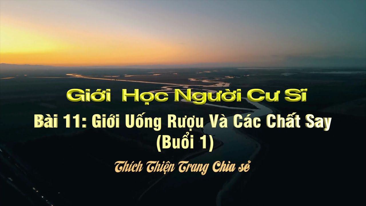 11- Giới Học Người Cư Sĩ || Giới Uống Rượu - Buổi 1