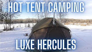 HOT TENT - Luxe Hercules - Minus 10°C (14°F) Winter Camping - Prime Rib - Salmon - Mashed Potatoes