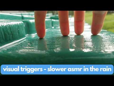 ASMR | Toy House Rainy Tippy Taps Up To The Camera - Visual Triggers, Thunder, Tracing, Scratching