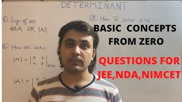 BASICS OF DETERMINANT || DETERMINANT SERIES || QUESTIONS || JEE || NIMCET || NDA (Lec-4)