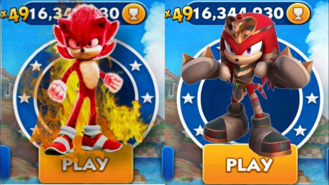 Sonic Dash - Hunter Knuckles VS Mummy Knuckles _ Movie Sonic vs All ...