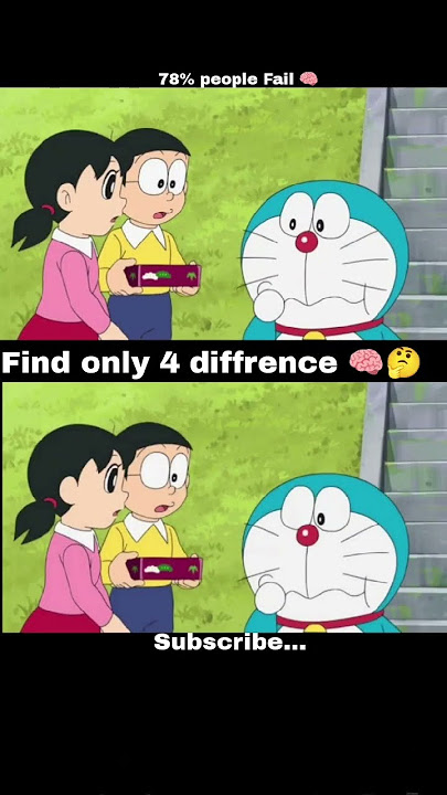 Find only 4 diffrence 🧠🤔 #music #love #trending #diffrence #nobita #doraemon #pazzlegame #find