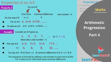 Arithmetic Progression Class 10 Maths - Properties of an Arithmetic Progression