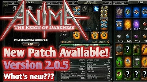 Anima - New Patch 2.0.5 - what