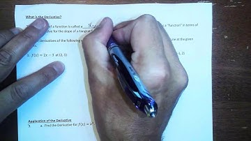 Definition of the Derivative Part 2 Definition of the Derivative