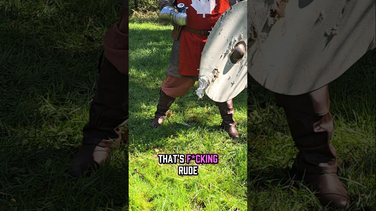 I swear I was aiming for the shield 😂 #medieval #cosplay #shoresy #letterkenny #knight