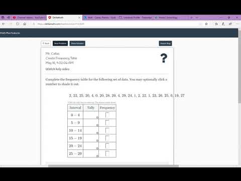 Delta Math Making Frequency Tables