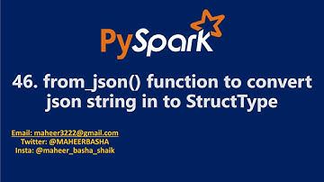 46. from_json() function to convert json string into StructType in Pyspark | Azure Databricks #spark