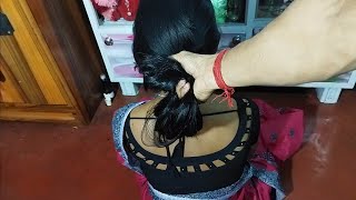 Beautiful And Gorgeous Woman Long Hair Pulling Black & Sinning Long Hair Pulling For Husband