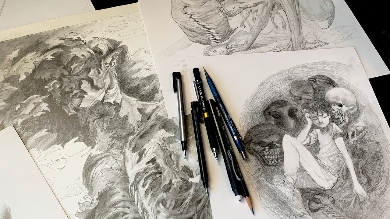 Working through the stack of unfinished sketches