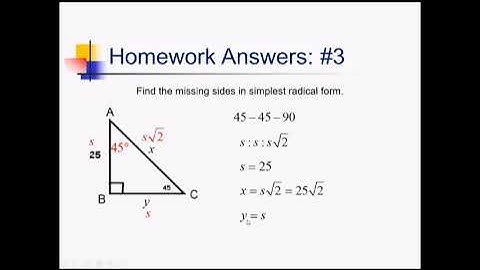 Special Right Triangles: Problem Set #1