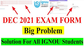 Dec 2021 Exam Form Big Problem & Solution || Important for All IGNOU Students