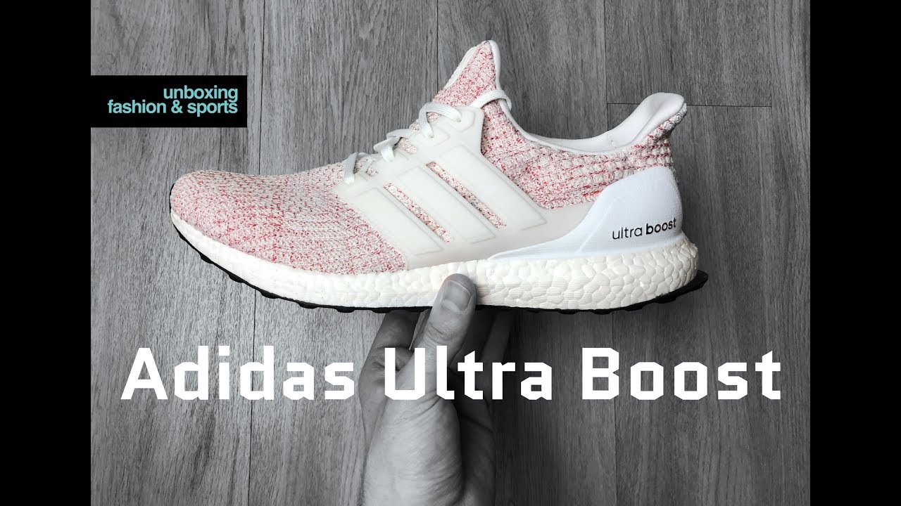 Adidas Ultra Boost ‘Ftwrwht/red scarlet’ | UNBOXING & ON FEET | fashion shoes | 2018 | 4K
