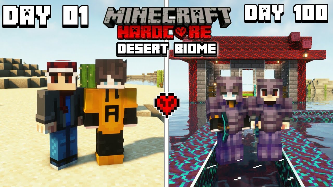 We Survived 100 DAYS In Desert Only World | in Minecraft Hardcore - YouTube