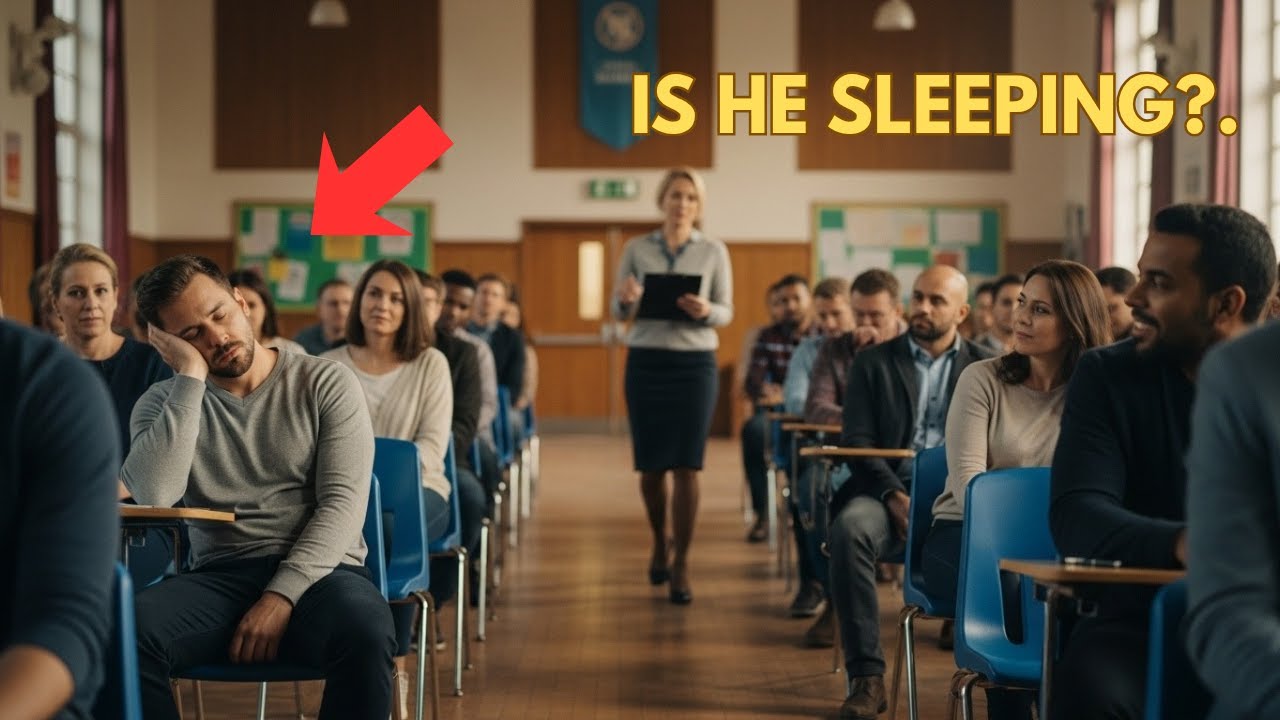 Exhausted Single Dad Fall Asleep During Parent-Teacher Conference—Teacher's Response Amazes Everyone