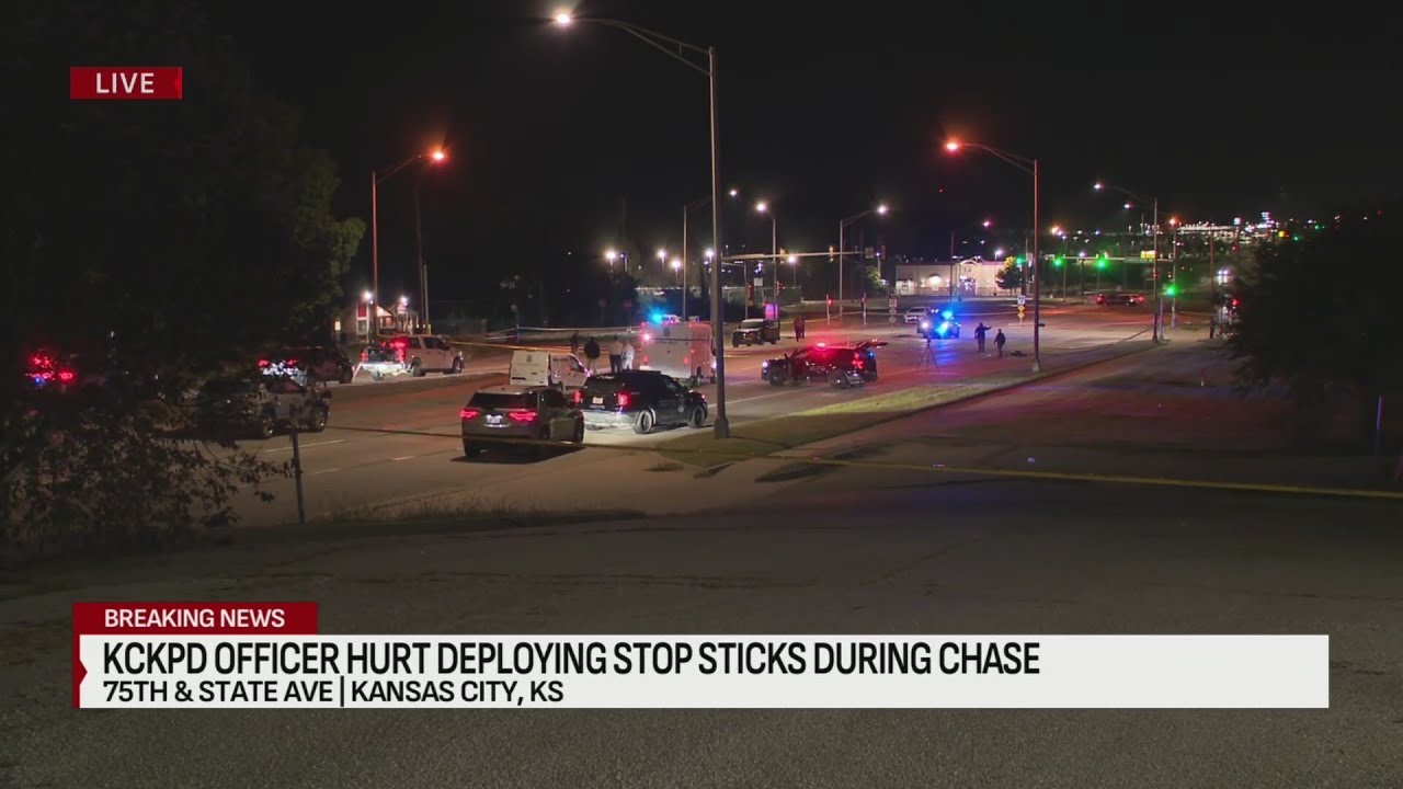 KCK police officer fighting for life after being hit during police chase
