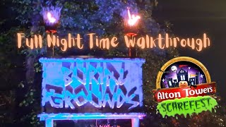Burial Grounds Full Night Time Walkthrough Alton Towers Scarefest 2025